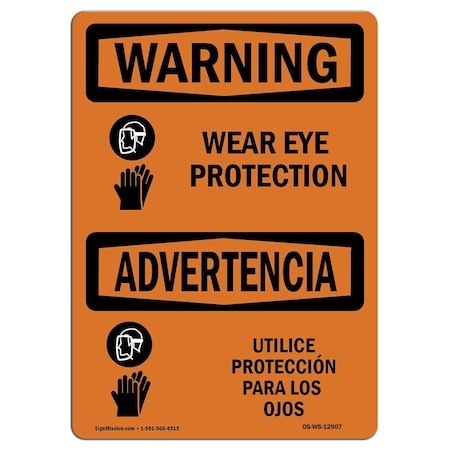 Signmission OSHA WARNING Sign, Wear Ear Protection Bilingual, 14in X 10in Aluminum, 14" W, 10" H, Landscape OS-WS-A-1014-L-12907